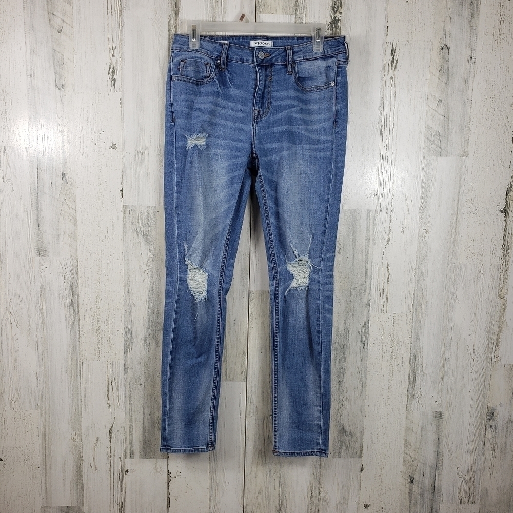 Vigoss Thompson tomboy light wash ripped skinny jeans womens size 28